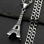 Steel Pendant 316L Paris Eiffel Tower Street