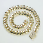 Two-Tone Cuban Chain Necklace VVS Moissanite