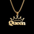Customized Names Pendant Necklace Stainless Steel Personalized Jewelry Cuban Thick Chain for Men Women Detachable Necklace Gift