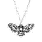 New Death Moth Necklace Retro Pendant Skull Gothic Butterfly Sweater Chain Hip Hop Female Male Jewelry Halloween Accessories