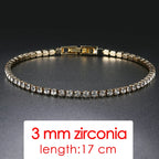 ZHOUYANG Tennis Bracelets For Women Simple Luxury Round Crystal Gold Color Bangle Chain Wedding Female Gift Wholesale Jewelry