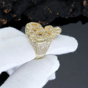 Gold Crown Ring Iced Out CZ Statement
