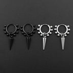 Spike Cone Drop Earrings Beaded Hoop Gothic — Stainless Steel