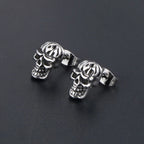 Skull Steel Earrings Punk Vintage 316L Biker Skeleton