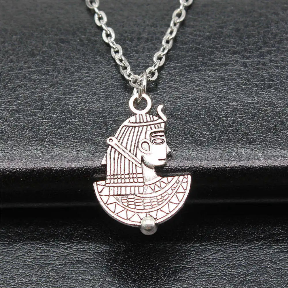 Vintage Chief Pharaoh Necklace On The Neck 43Cm Chain Girl Jewellery Beach Art Supplies