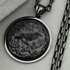 Tree Of Life Steel Pendant Gothic Crow Bird Raven