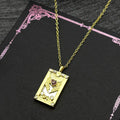 Heart Two-Tone Pendant Sterling Zircon Tarot Card
