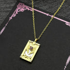 Heart Two-Tone Pendant Sterling Zircon Tarot Card
