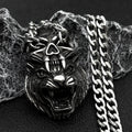 Devil Skull Tiger Head Pendant — Silver