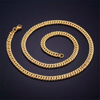 6.5mm Silver Tone/Black Gold Plated Chains for Men Boys, Mens Necklace Chains Stainless Steel Thick Cuban Link Chain