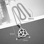 Classic Trinity Knot Celtic Knot Pendant Necklace Fashionable Lucky Irish Witch Knot Amulet Jewelry Unisex