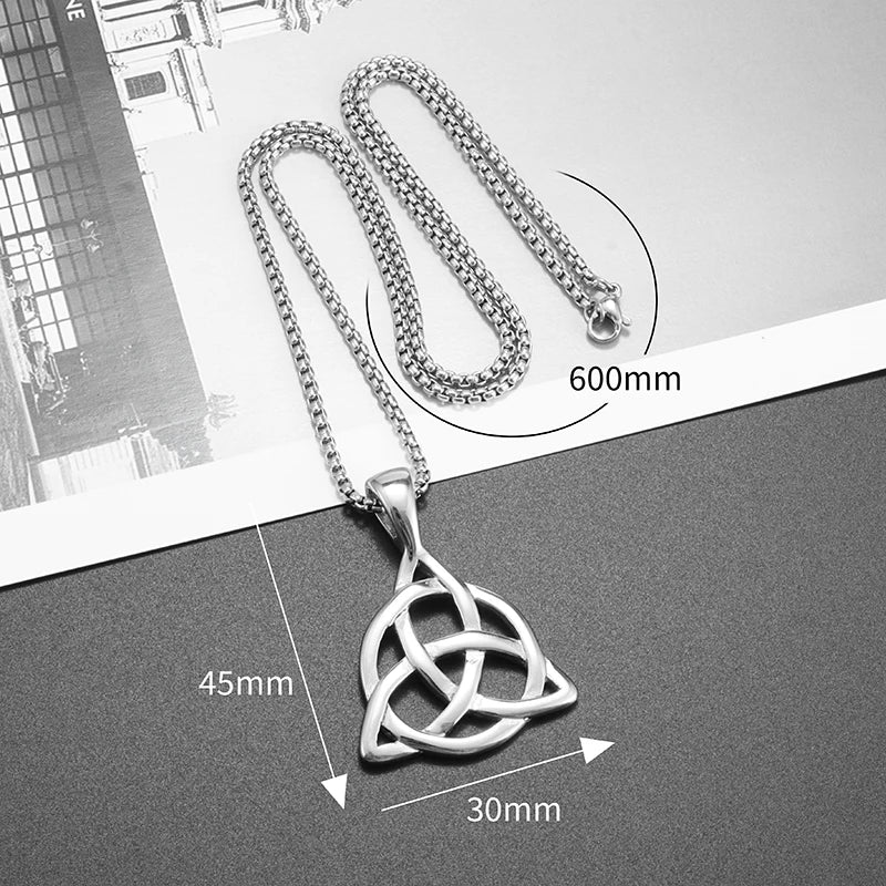 Classic Trinity Knot Celtic Knot Pendant Necklace Fashionable Lucky Irish Witch Knot Amulet Jewelry Unisex