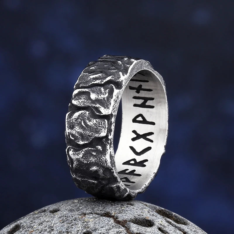 Viking Nordic Rune Band Ring for Men — Stainless Steel