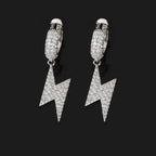 Iced Out Cross Lightning Stud Earrings