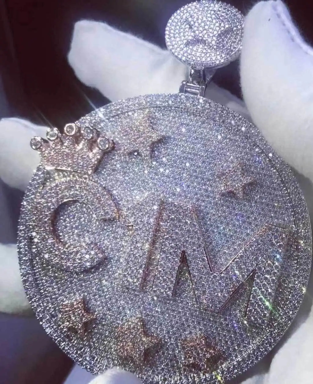 925 Silver VVS Moissanite Pendant Necklace Iced Out