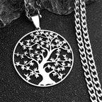 Tree of Life Nature Symbol Pendant Stainless Steel Gold/SilverA color Jewelry Women Men Fashion Necklace Bracelet Accessori