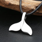 Fashion Blue Whale Fish Tail Pendant Necklaces For Men Women Stainless Steel Fashion Accessory Animal Theme Jewelry Party Gifts