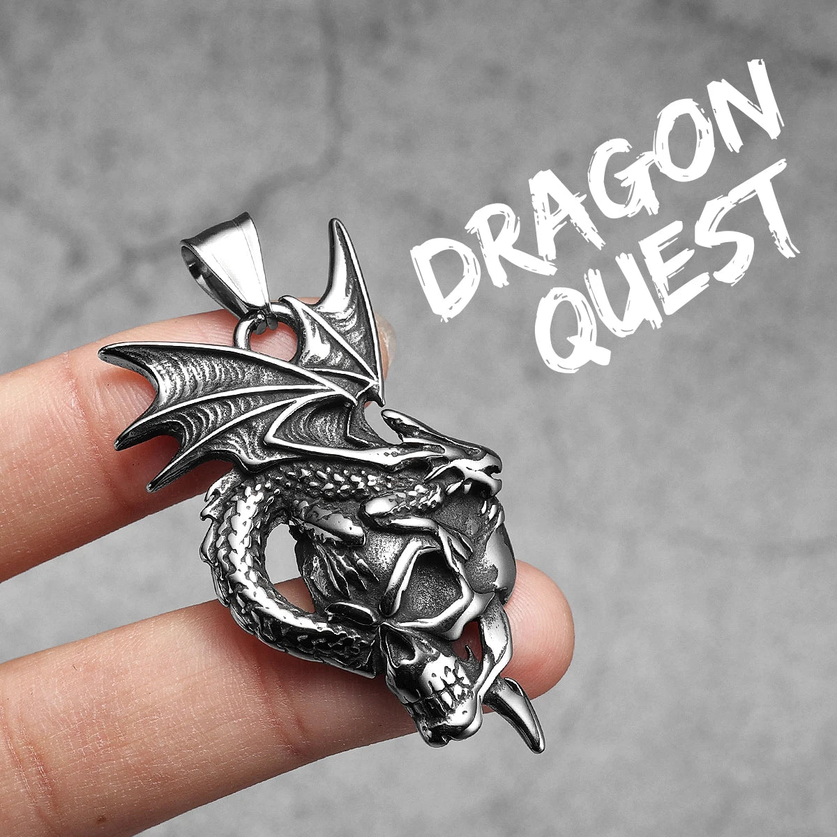 Dragon Skull Stainless Steel Pendant Necklace