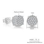 Iced Out Round Stud Earrings — Gold