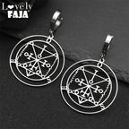 Baphomet Steel Earrings Sigeal Sigil Lucifer Satan