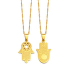 Anniyo Hamsa Hand Pendant Necklaces for Women  Men Arab Middle East Palm Shaped Ethnic Jewelry @276821