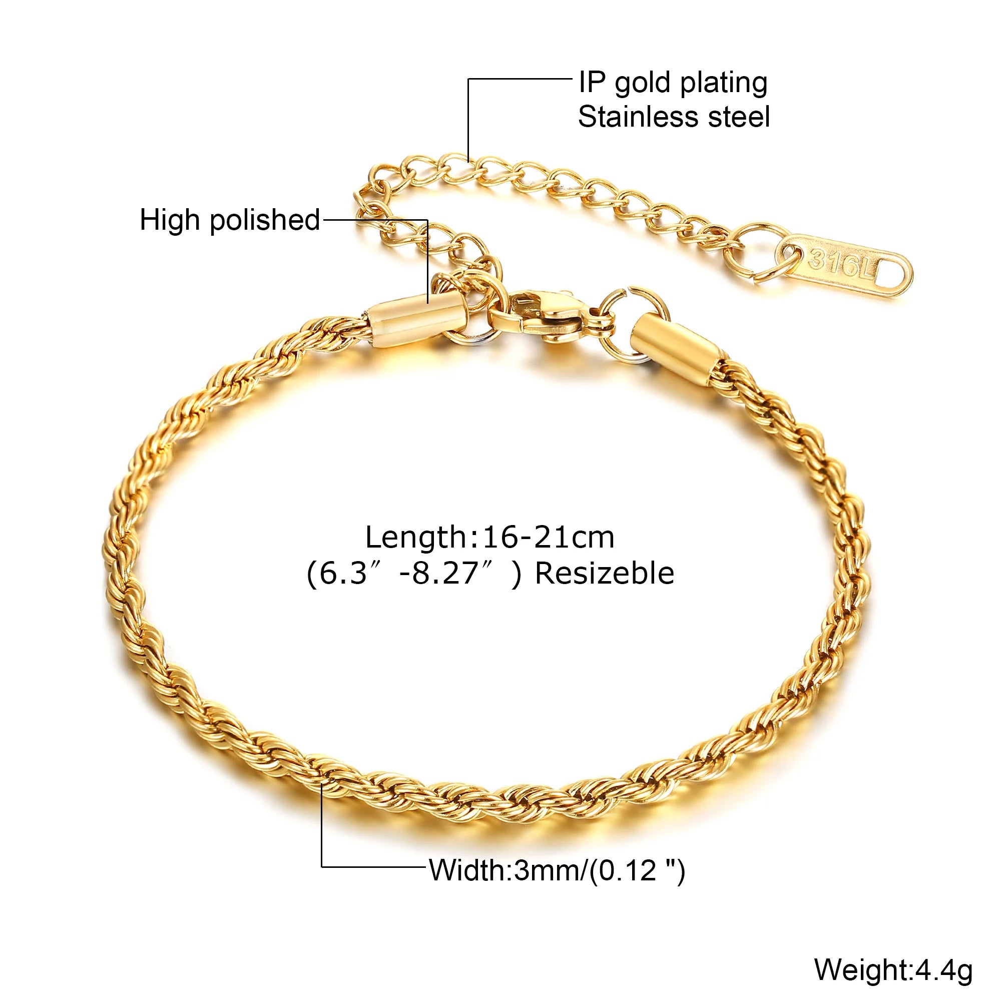 Gold Chunky Chain Bracelet — Stainless Steel