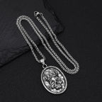 Crown Skeleton Pendant Necklace — Stainless Steel