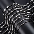 Silver Rolo Chain Necklace — Stainless Steel