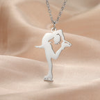 Ice Skater Charm Necklace — Stainless Steel
