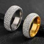 Luxury Iced Out Ring Homme Titanium Steel Chunky Rings For Men Women Couple Fashion Jewelry Accessories Wholesale Korea Style