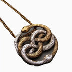 Vintage Fashion Punk Twisted Snake Pendant Necklace Jewelry Women's Men's Snake Knot Articulated Snake Pendant Chain