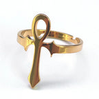 Ankh Cross Ring — Stainless Steel