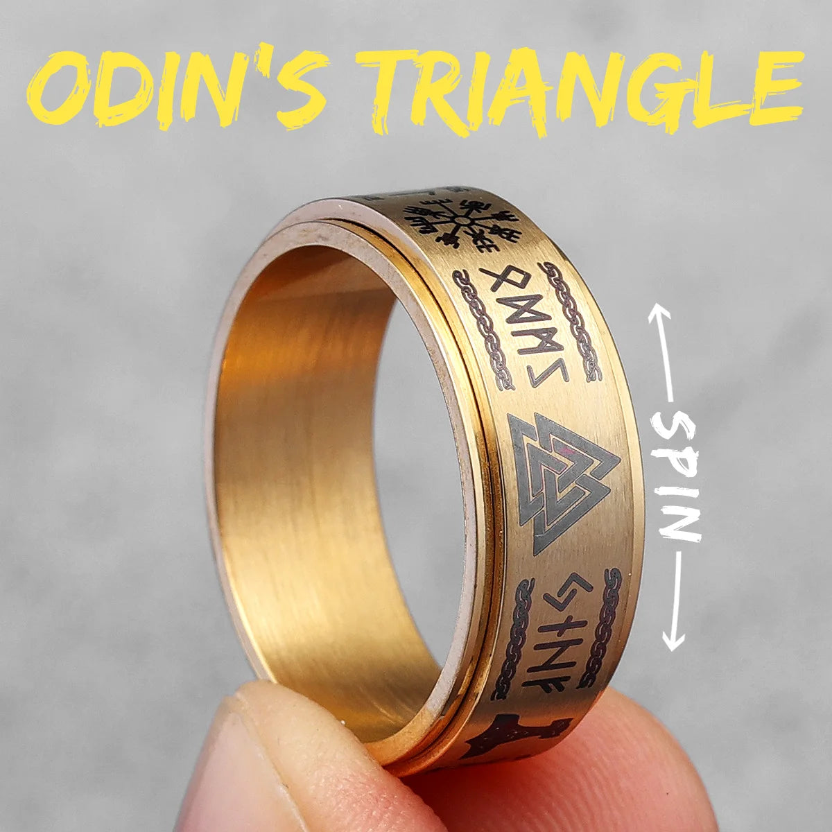 Vintage Nordic Viking Runes Celtic Knot Series Stainless Steel Womens Mens Rings Punk Biker Jewelry Creativity Gift