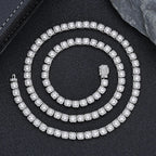 Tennis Chain Necklace Stainless Steel 5MM Cluster