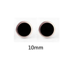 Round Stud Earrings 3 Pairs Set 6mm 8mm 10mm — Stainless Steel
