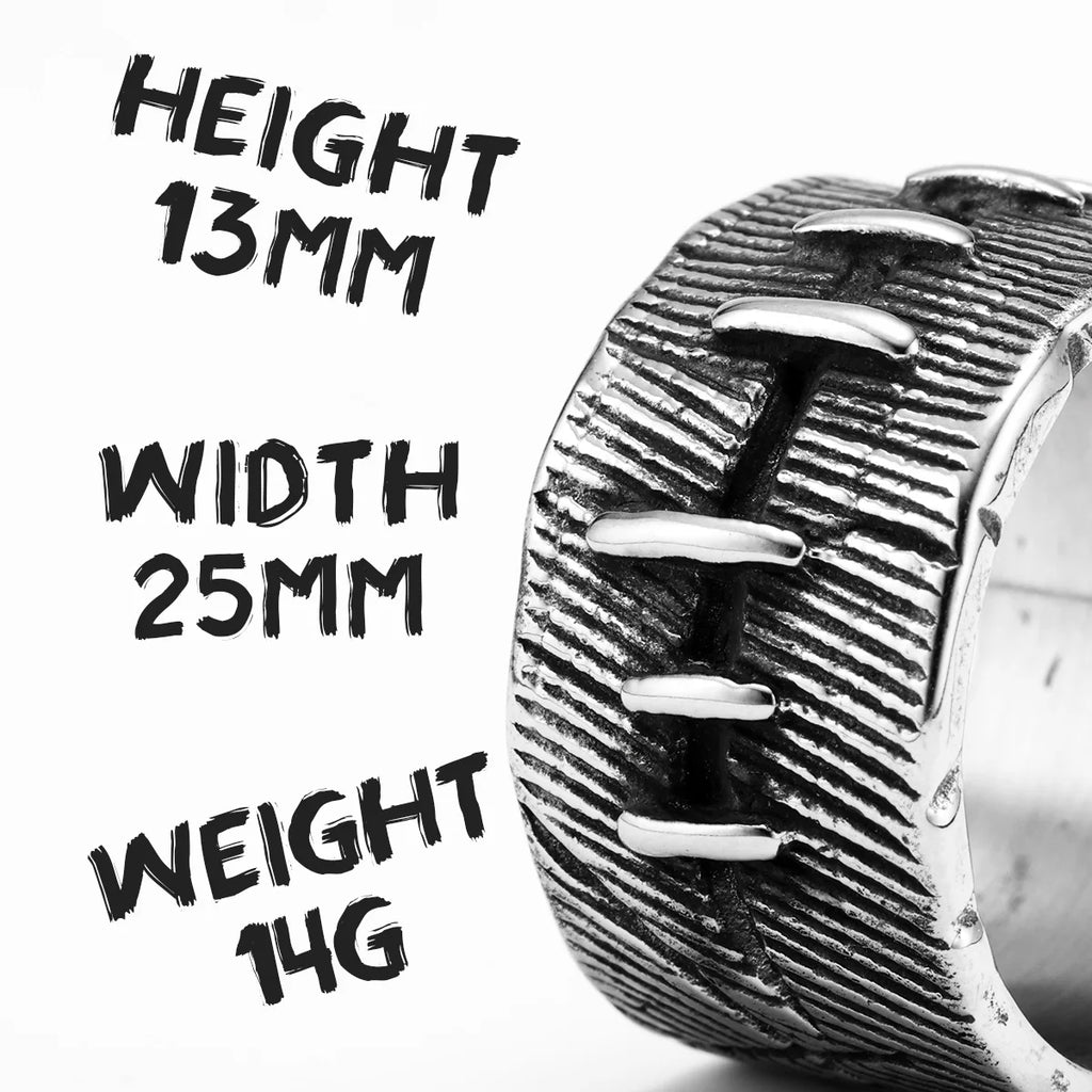 Gothic Suture Ring Stainless Steel