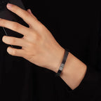 FTCY Hematitelack Black Gallstones Elastic Square Bead Bracelet For Men Hemios Hematite Bangles Restore Confidence Nhance Mental