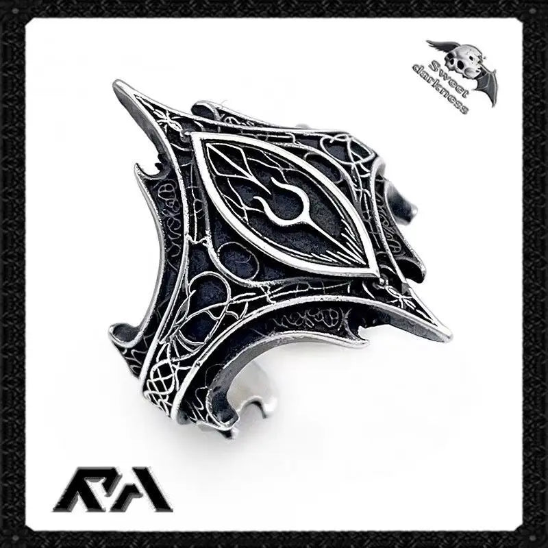 Dark Gothic Open Ring — Silver