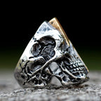 2022 New Stainless Steel Lightning Skull Ring For Men Punk Rock Gothic Punk Metal Rock Biker Jewelry Accessories