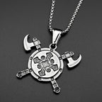 Cross Valknut Steel Pendant Viking Axes Shield