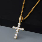 Classic Zircon Cross Necklace Iced Out Hip Hop for Men and Women Bling Pendant Punk Jewelry Gifts