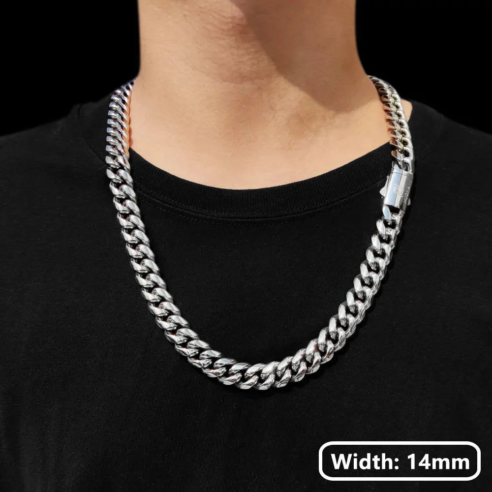 Stainless Steel Cuban Chain Necklace Miami 8/10/12MM