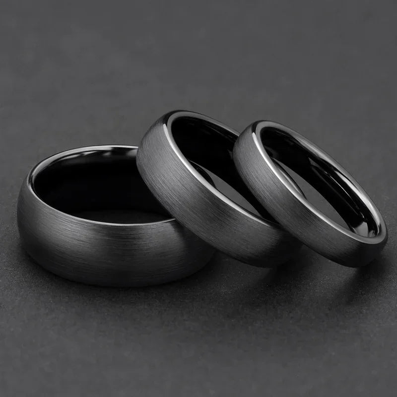 Ceramic Brushed Black Band Ring