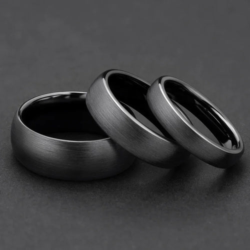 Ceramic Brushed Black Band Ring