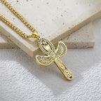 Eye of Horus Cross Wing Pendant Necklace