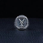 Gothic Lucifer Seal Signet Ring — Stainless Steel