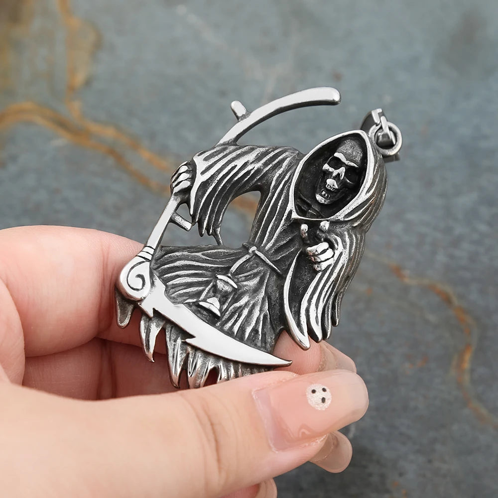 Gothic Skull Pendant Necklace — Stainless Steel