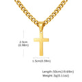 High Quality Cross Necklace for Men Boys,Stainless Steel Pendant with 5MM Cuban Chan,Classic Simple Jewelry Gift