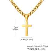 Stainless Steel Cross Pendant with 5MM Cuban Chain