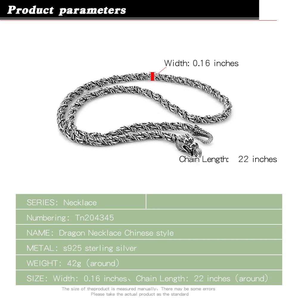 Vintage 925 Thai Silver Necklace Men's Faucet Style Design Sterling Silver Necklace Men's Fashion Jewelry 5mm56cm Size
